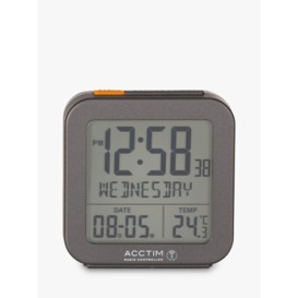 Acctim Invicta Radio Controlled Square Digital Alarm Clock, Dark Grey - thumbnail 2