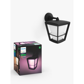 Philips Hue White and Colour Ambiance Econic LED Smart Outdoor Wall Lantern, Black