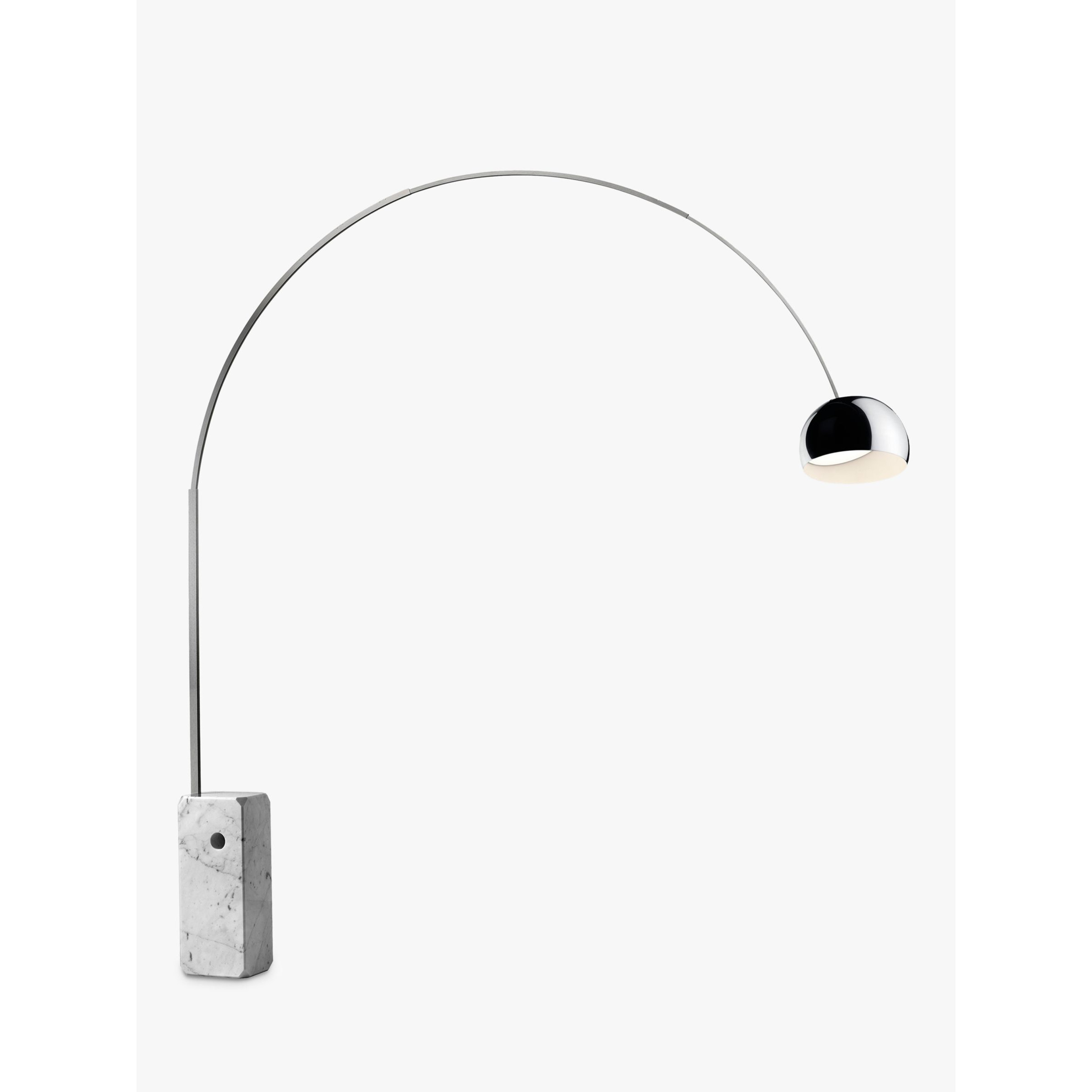 Flos Arco Dimmable LED Arched Floor Lamp, Silver
