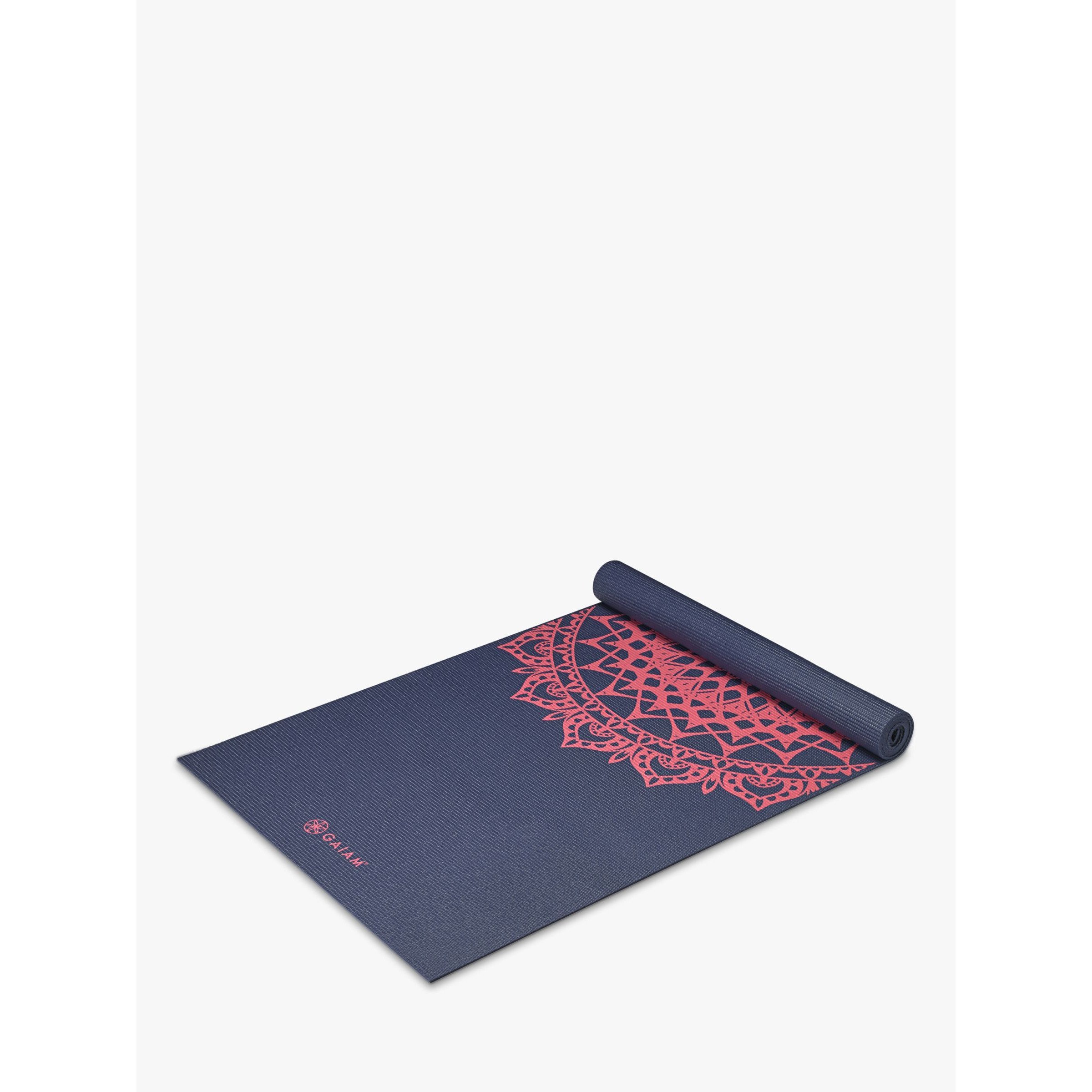 Gaiam Premium Marrakesh 4mm Yoga Mat, Navy Fleur by John Lewis
