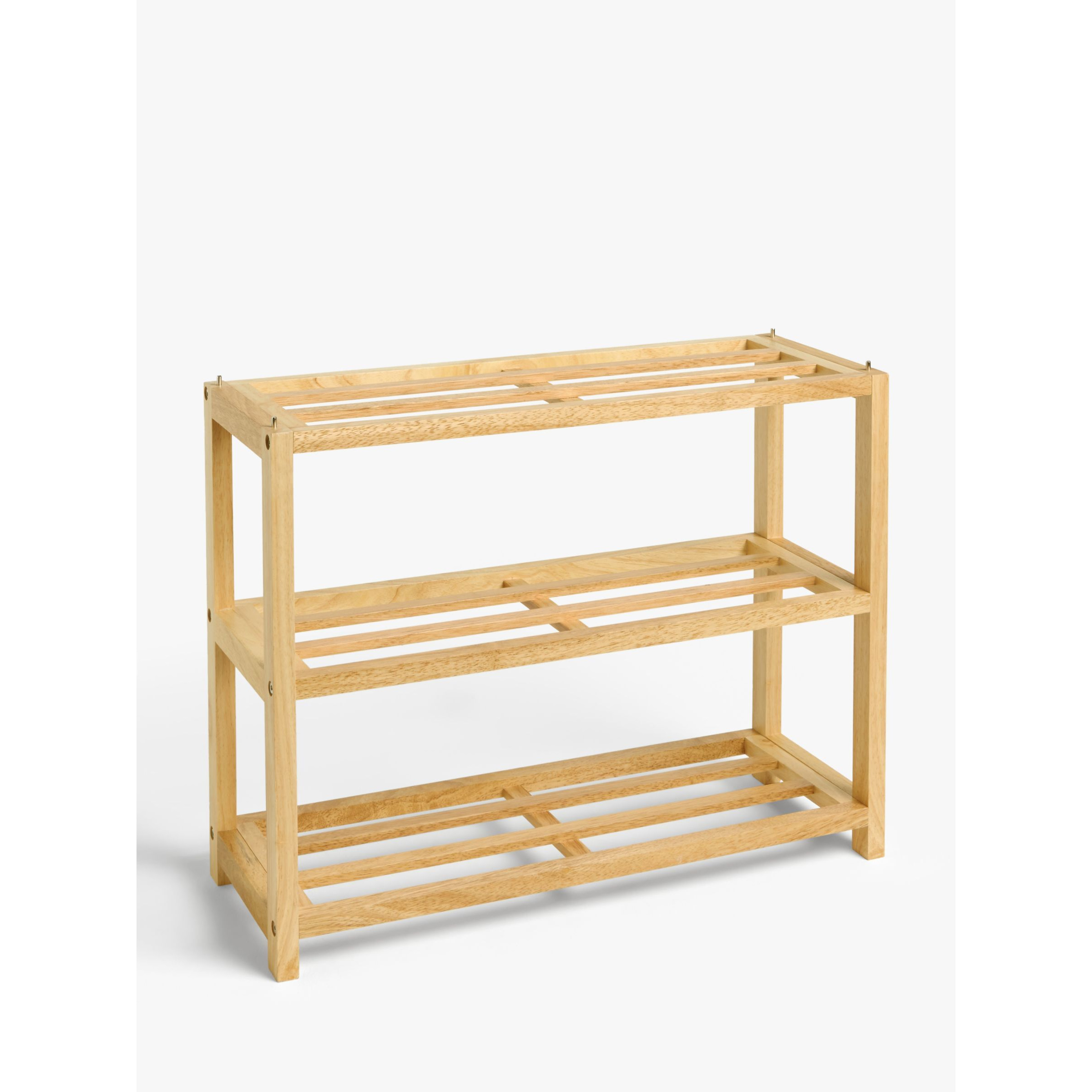 John Lewis 3 Tier Rubberwood Shoe Rack