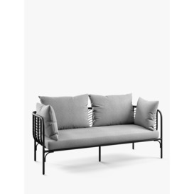 John Lewis Chevron 2-Seater Garden Sofa, Black/Grey