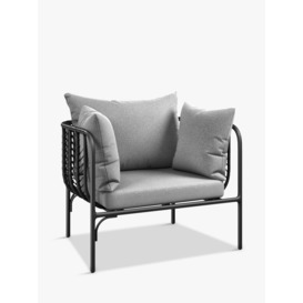 John Lewis Chevron Garden Lounging Chair, Black/Grey
