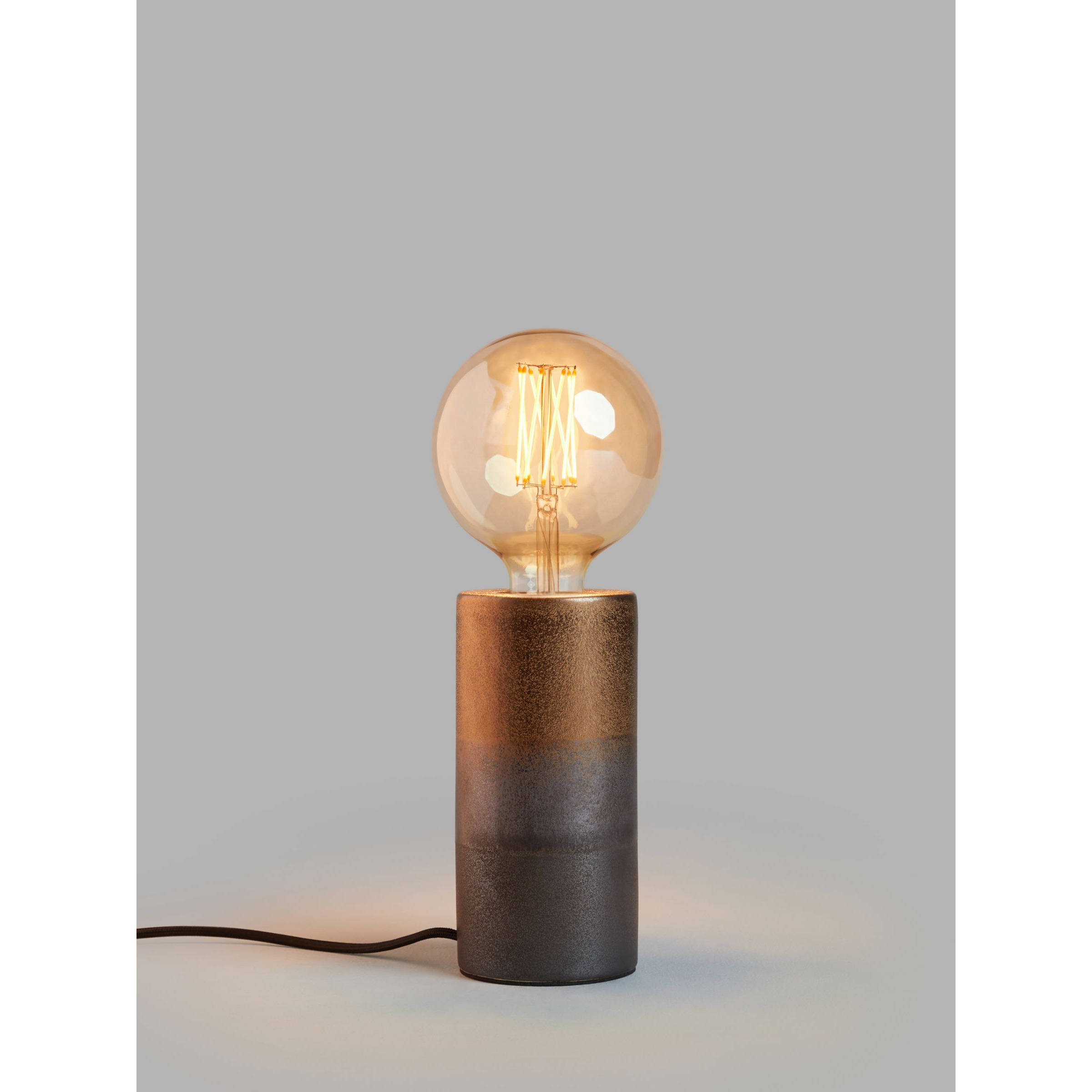 John Lewis Delaney Metallic Glaze Bulbholder Table Lamp, Bronze - image 1