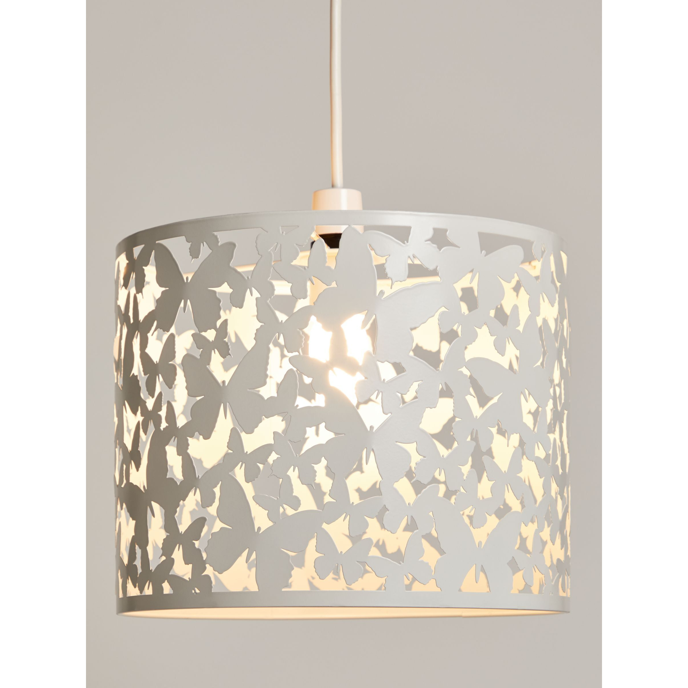 John Lewis Butterflies Easy-to-Fit Ceiling Shade, White - image 1