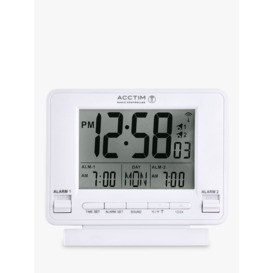 Acctim Delaware Couples Radio Controlled LCD Digital Alarm Clock, White - thumbnail 2