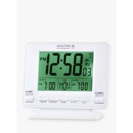 Acctim Delaware Couples Radio Controlled LCD Digital Alarm Clock, White - thumbnail 1