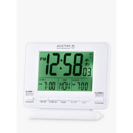 Acctim Delaware Couples Radio Controlled LCD Digital Alarm Clock, White