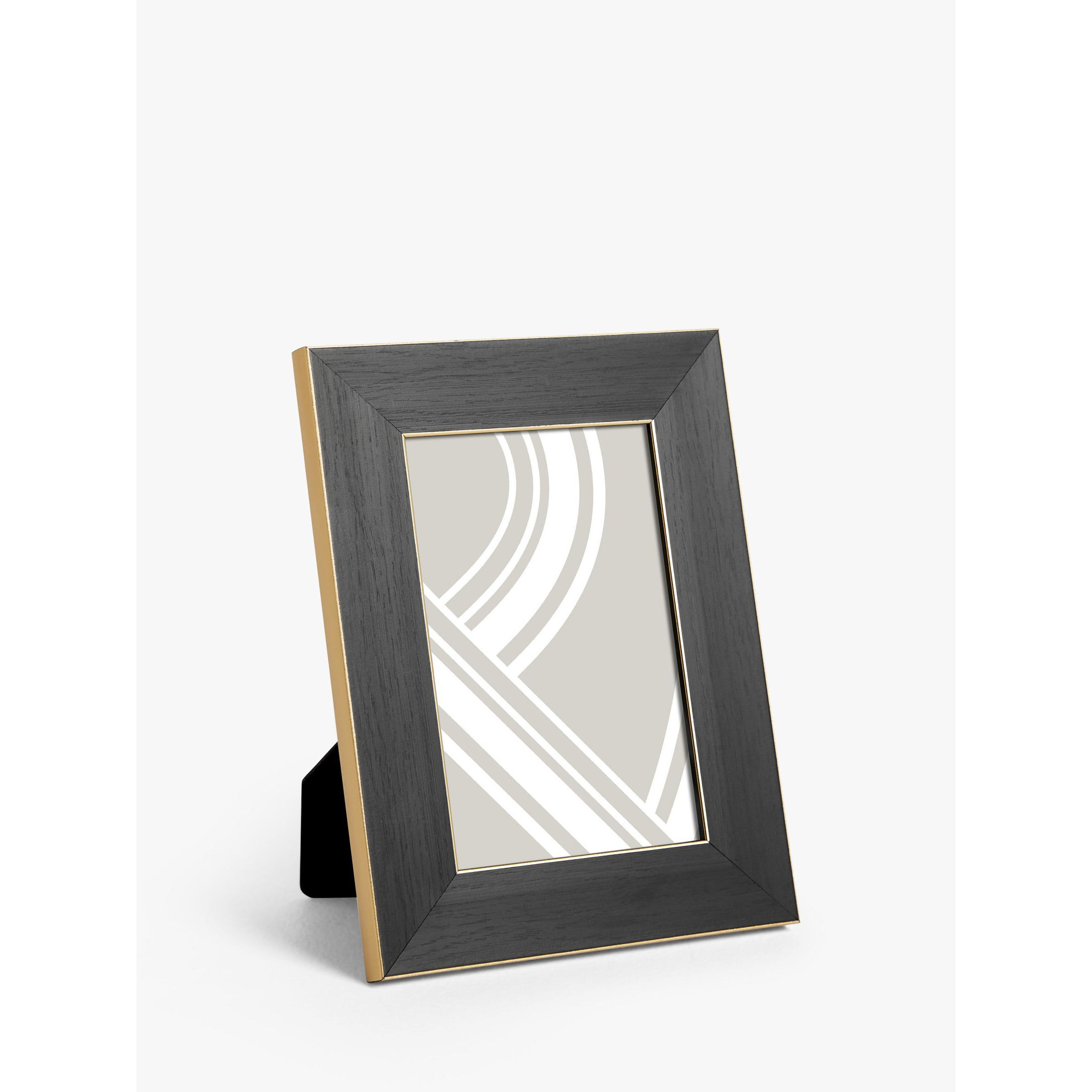 John Lewis Flat Wood-Effect Photo Frame, Black/Gold - image 1