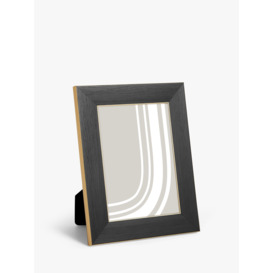 John Lewis Flat Wood-Effect Photo Frame, Black/Gold
