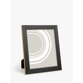 John Lewis Flat Wood-Effect Photo Frame, Black/Gold