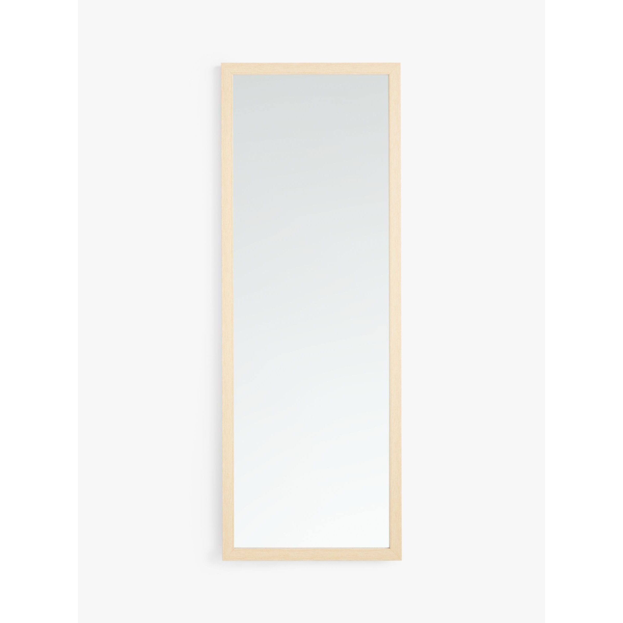 John Lewis ANYDAY Rectangular Wood-Effect Wall Mirror, 125 x 35cm, Natural - image 1