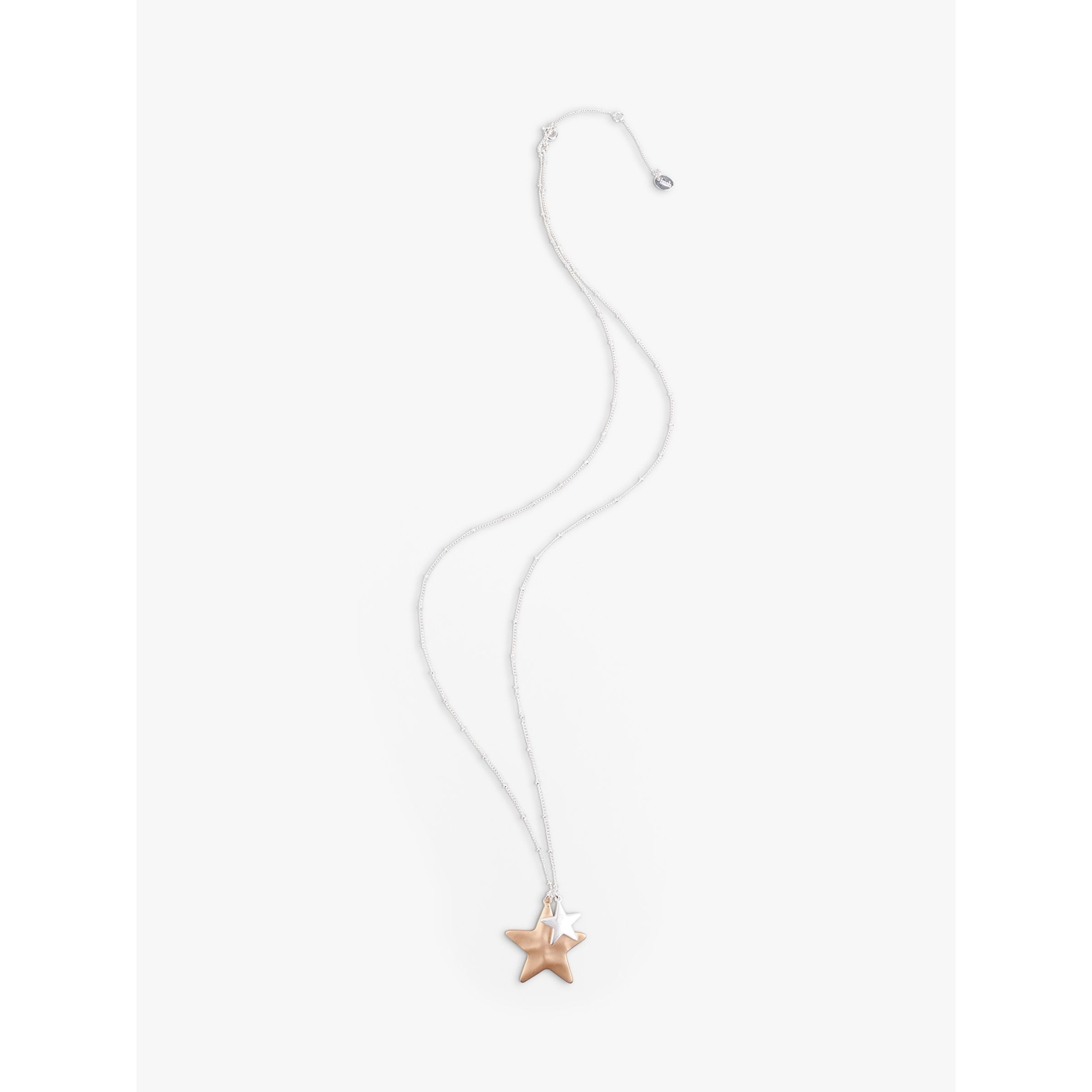 hush Anna Double Star Pendant Necklace, Silver/Gold