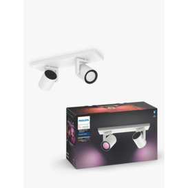 Philips Hue White and Colour Ambiance Fugato LED Smart Double Spotlight, White - thumbnail 1