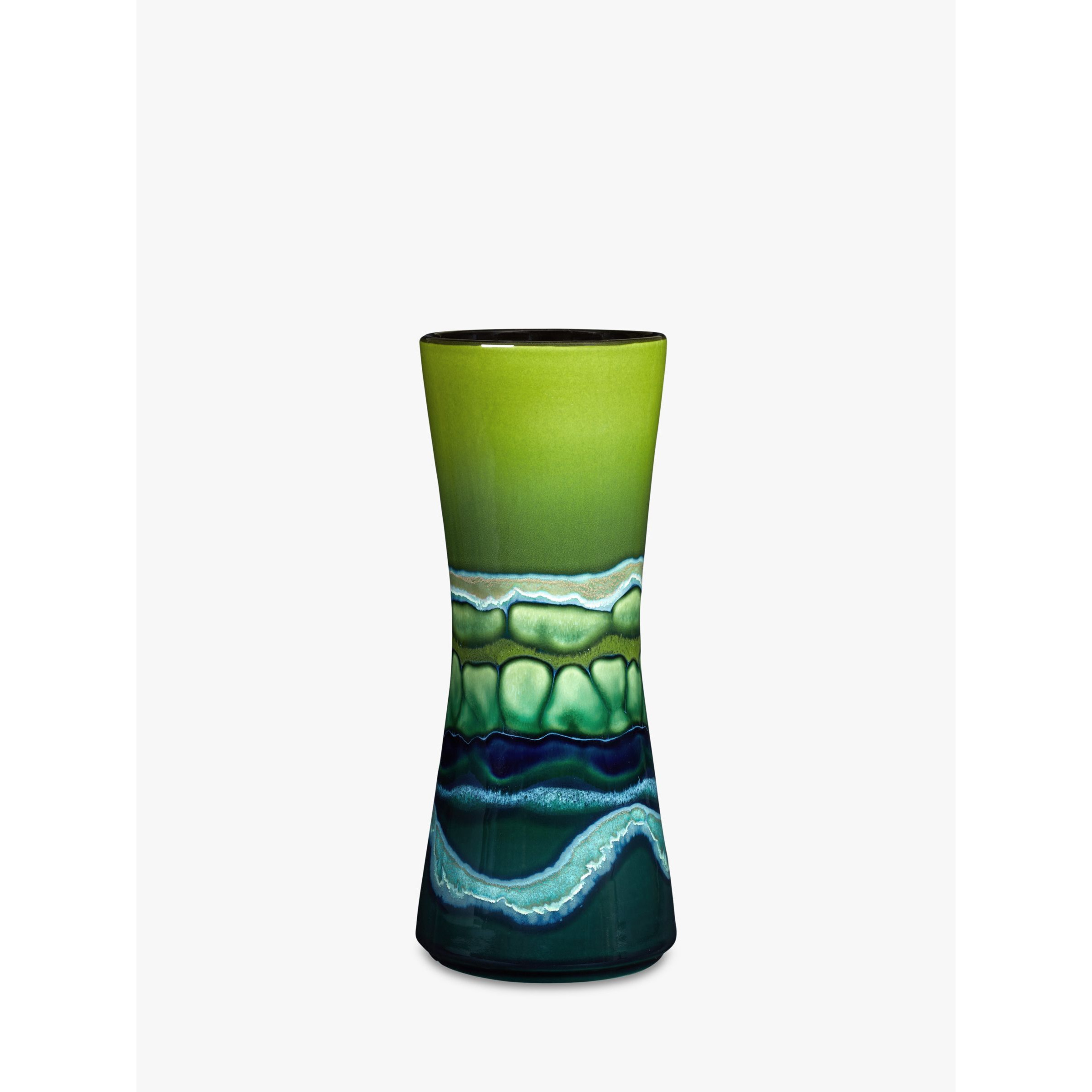 Poole Pottery Maya Hourglass Vase, H34cm, Green - image 1