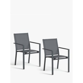 John Lewis Miami Garden Dining Chair, Set of 2, Grey