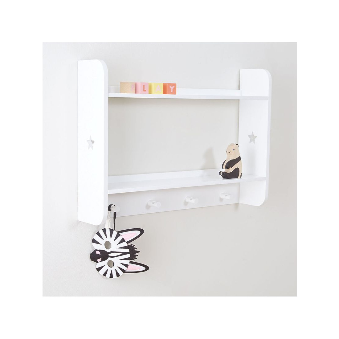 Great Little Trading Co Star Bright Landscape Wall Shelves and Hooks, White - image 1
