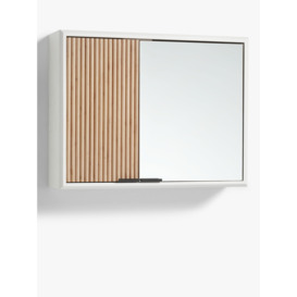 John Lewis ANYDAY Ridge Double Mirrored Bathroom Cabinet, White - thumbnail 1
