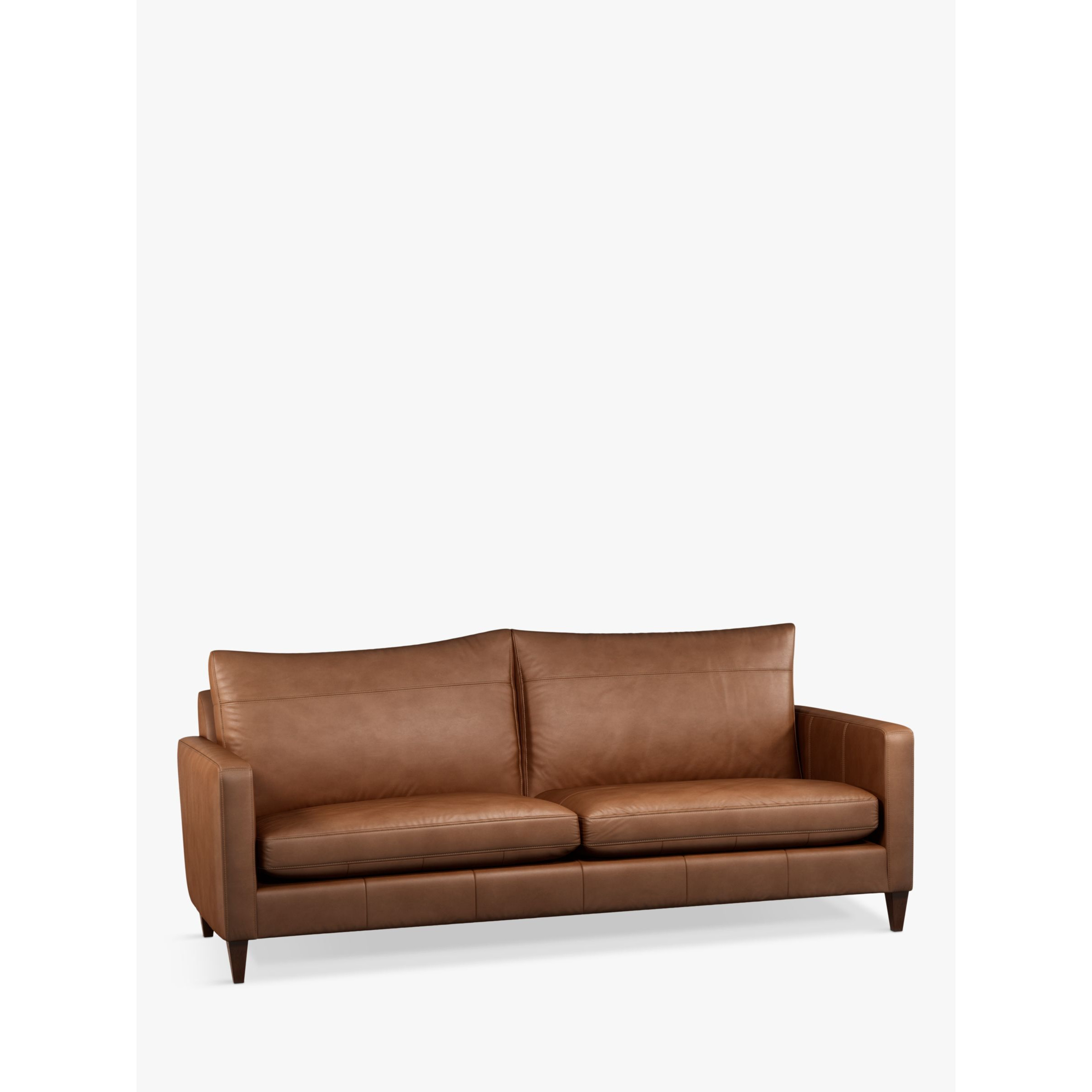 John Lewis Bailey Grand 4 Seater Leather Sofa, Dark Leg - image 1