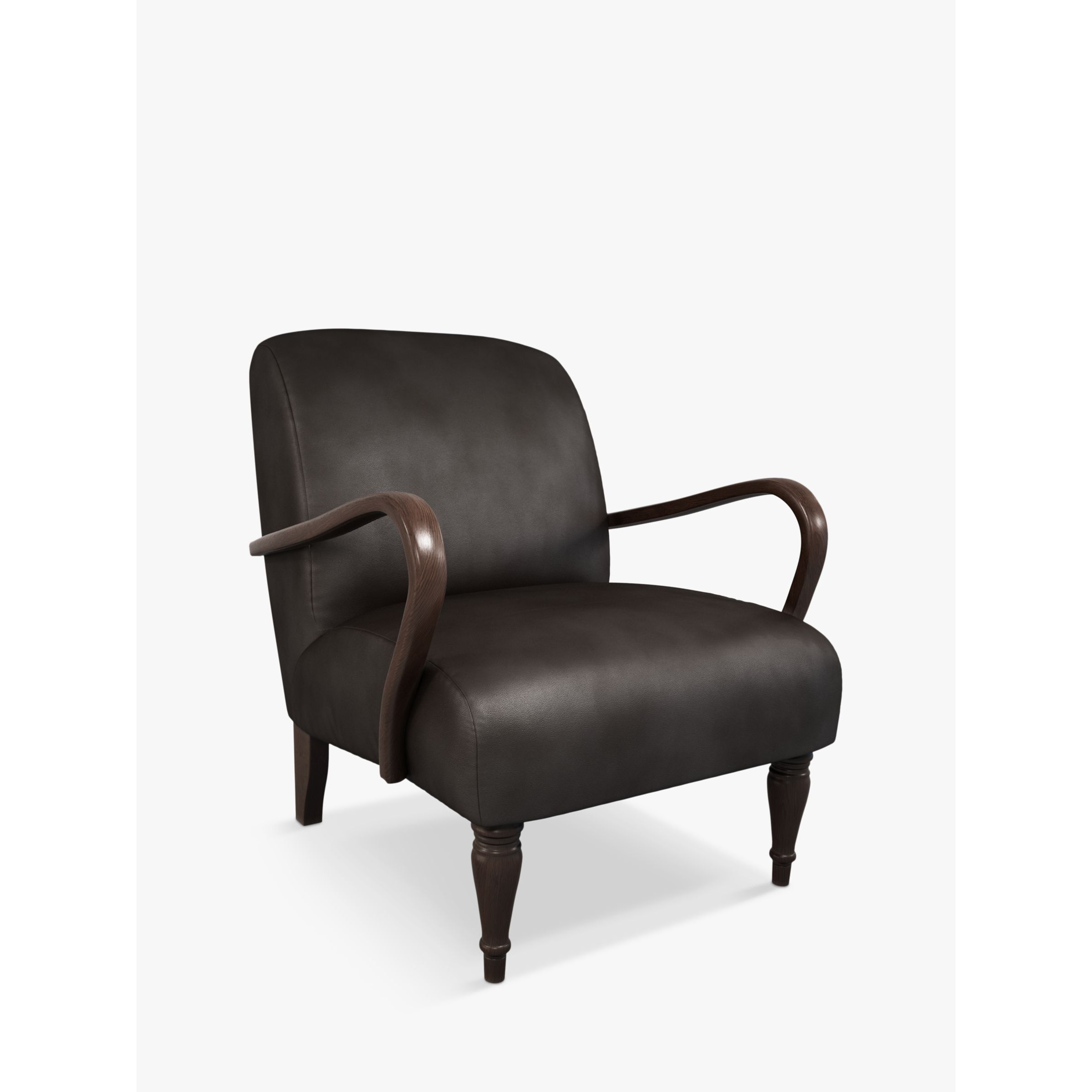 John Lewis Lounge Leather Armchair, Dark Leg - image 1