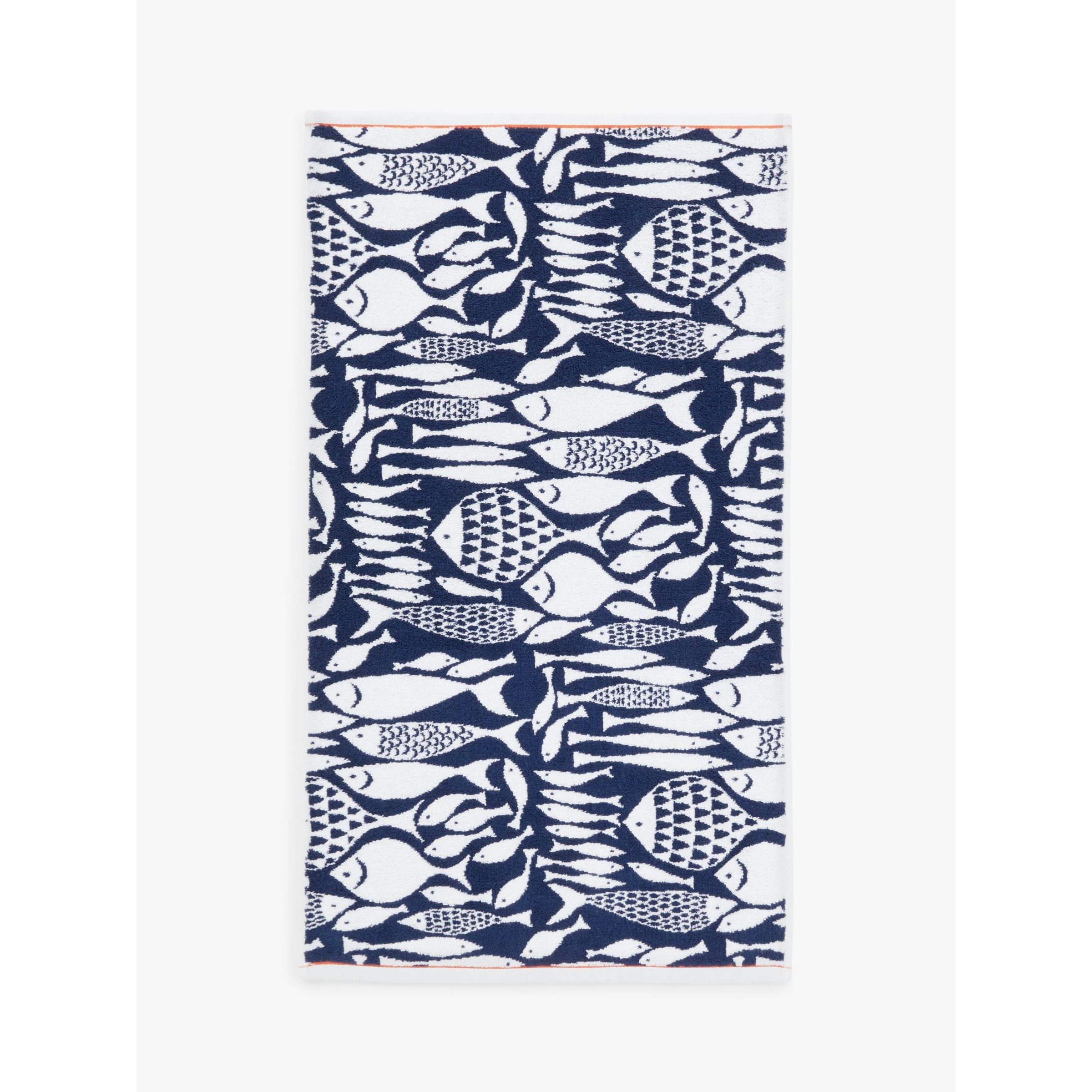 John Lewis Shoal Of Fish Towels, Navy/White by John Lewis