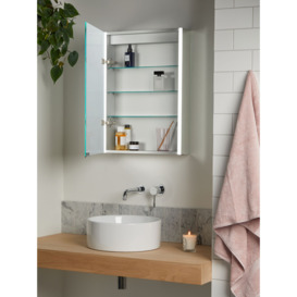 John Lewis Vertical Single Mirrored and Illuminated Bathroom Cabinet - thumbnail 3