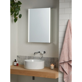 John Lewis Vertical Single Mirrored and Illuminated Bathroom Cabinet - thumbnail 2