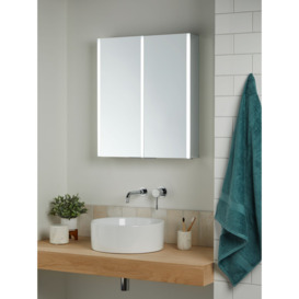John Lewis Vertical Double Mirrored and Illuminated Bathroom Cabinet - thumbnail 2