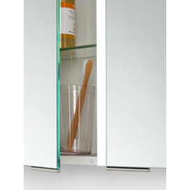 John Lewis Vertical Double Mirrored and Illuminated Bathroom Cabinet - thumbnail 3