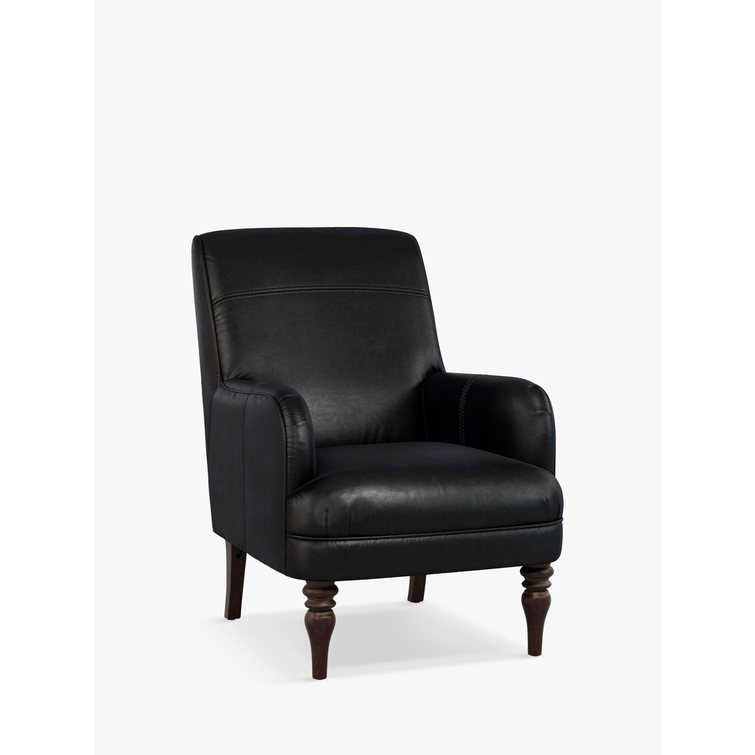 John Lewis Sterling Leather Armchair, Dark Leg - image 1