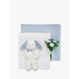 Babyblooms Blanket Cake with Personalised Baby Bunny Soft Toy, Light Blue - thumbnail 2