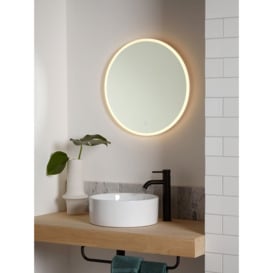 John Lewis Aura Wall Mounted Illuminated Bathroom Mirror, Round - thumbnail 2