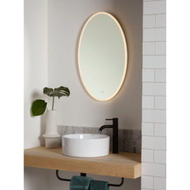 John Lewis Aura Wall Mounted Illuminated Bathroom Mirror, Oval - thumbnail 2