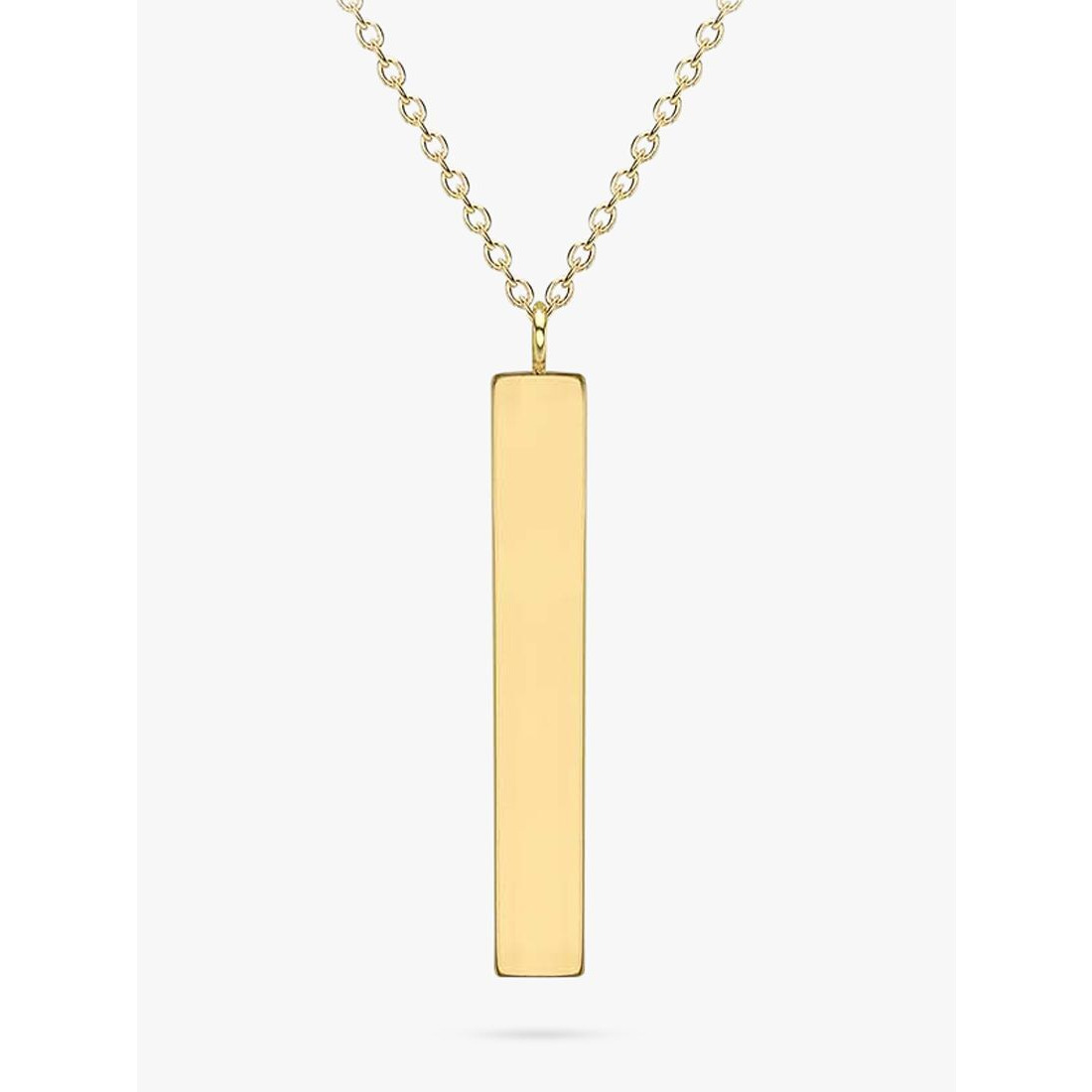 IBB Personalised 9ct Gold Vertical Bar Pendant Necklace