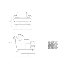 John Lewis Findon Leather Armchair, Dark Leg - thumbnail 2