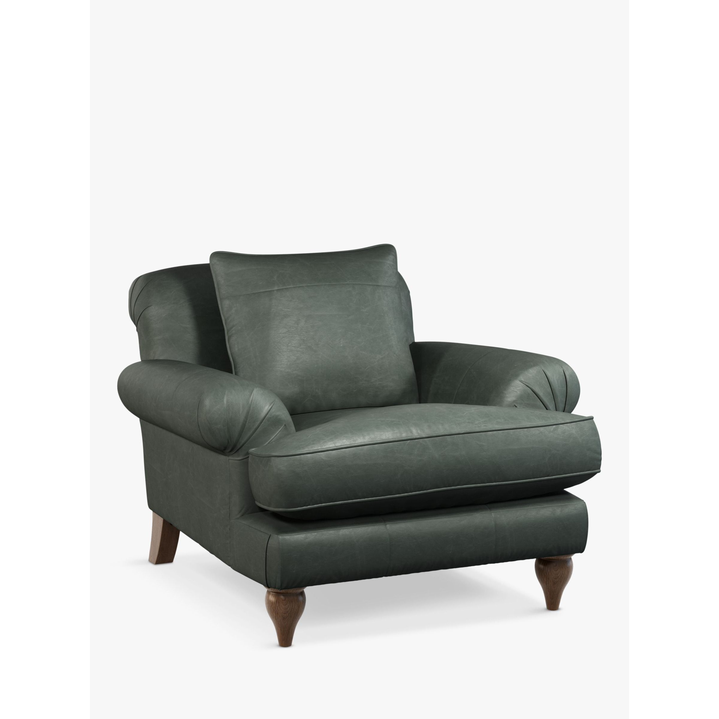John Lewis Findon Leather Armchair, Dark Leg - image 1