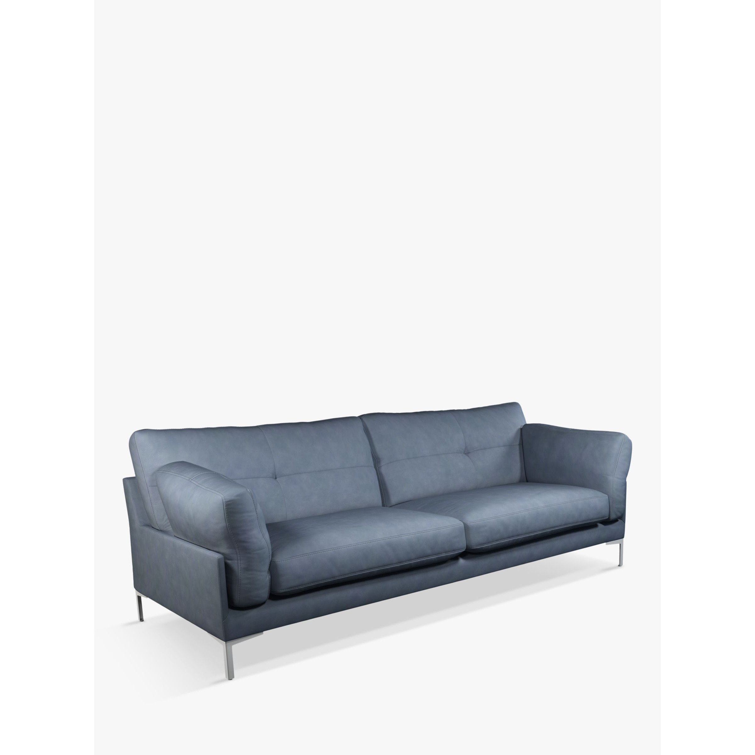 John Lewis Java II Grand 4 Seater Leather Sofa, Metal Leg