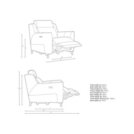 John Lewis Elevate Power Recliner Leather Armchair, Metal Leg - thumbnail 2