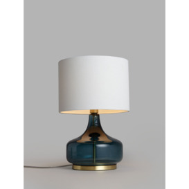 John Lewis Atley Glass Table Lamp, Turquoise