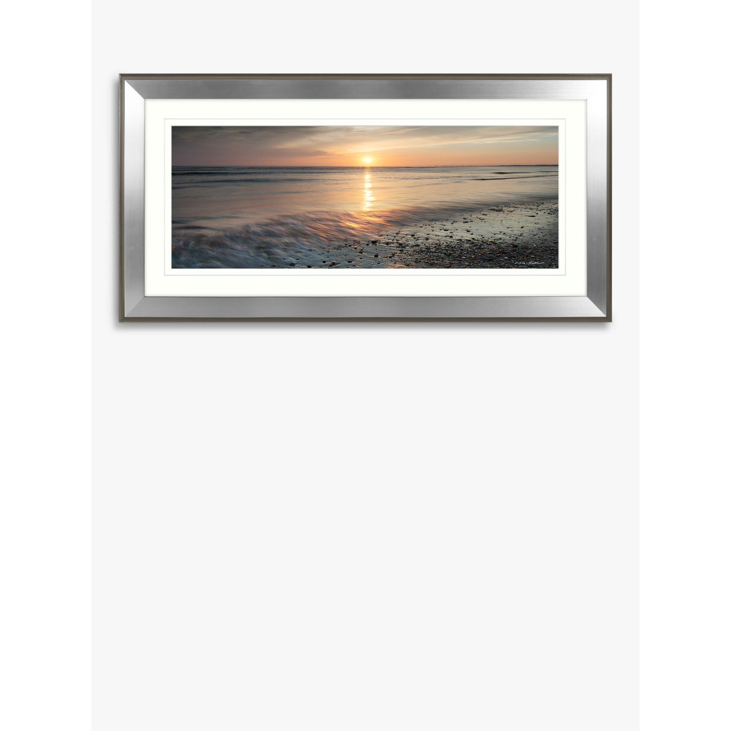 John Lewis Mike Shepherd 'Ebb & Flow' Embellished Framed Print & Mount, 55 x 110cm, Orange/Multi - image 1