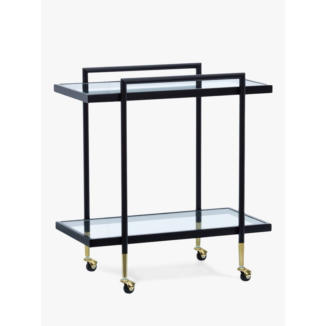 John Lewis + Swoon Cole Glass Bar Cart, Black