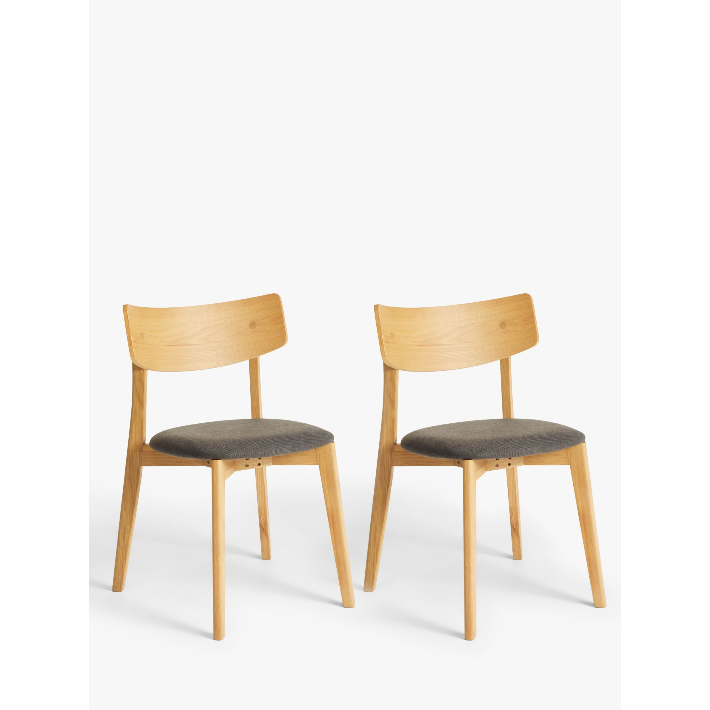 John Lewis ANYDAY Virtue Dining Chairs, Set of 2, Oak/Grey