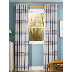 John Lewis Afton Check Weave Pair Dimout/Thermal Lined Eyelet Curtains - thumbnail 2