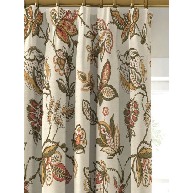 John Lewis Cordelia Floral Weave Pair Lined Pencil Pleat Curtains, Multi - image 1