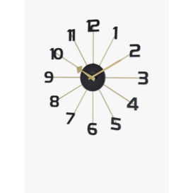Acctim Astraea Quartz Wall Clock, 49cm, Gold/Brass - thumbnail 1