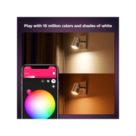 Philips Hue White and Colour Ambiance Argenta LED Smart Single Spotlight with Bluetooth, Grey - thumbnail 2
