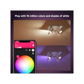 Philips Hue White and Colour Ambiance Argenta LED Smart Quadruple Spotlight with Bluetooth, Grey - thumbnail 2