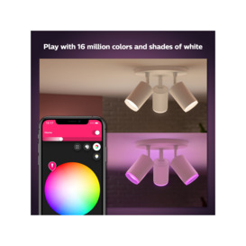 Philips Hue White and Colour Ambiance Fugato LED Smart Triple Spotlight with Bluetooth, White - thumbnail 2