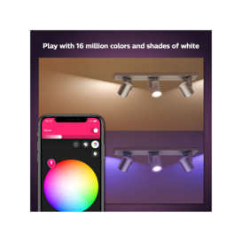 Philips Hue White and Colour Ambiance Argenta LED Smart Triple Spotlight with Bluetooth, Grey - thumbnail 2