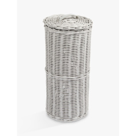John Lewis Rattan Toilet Roll Holder, Grey - thumbnail 1
